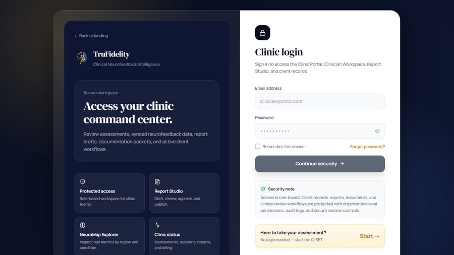TruFidelity — clinic command center